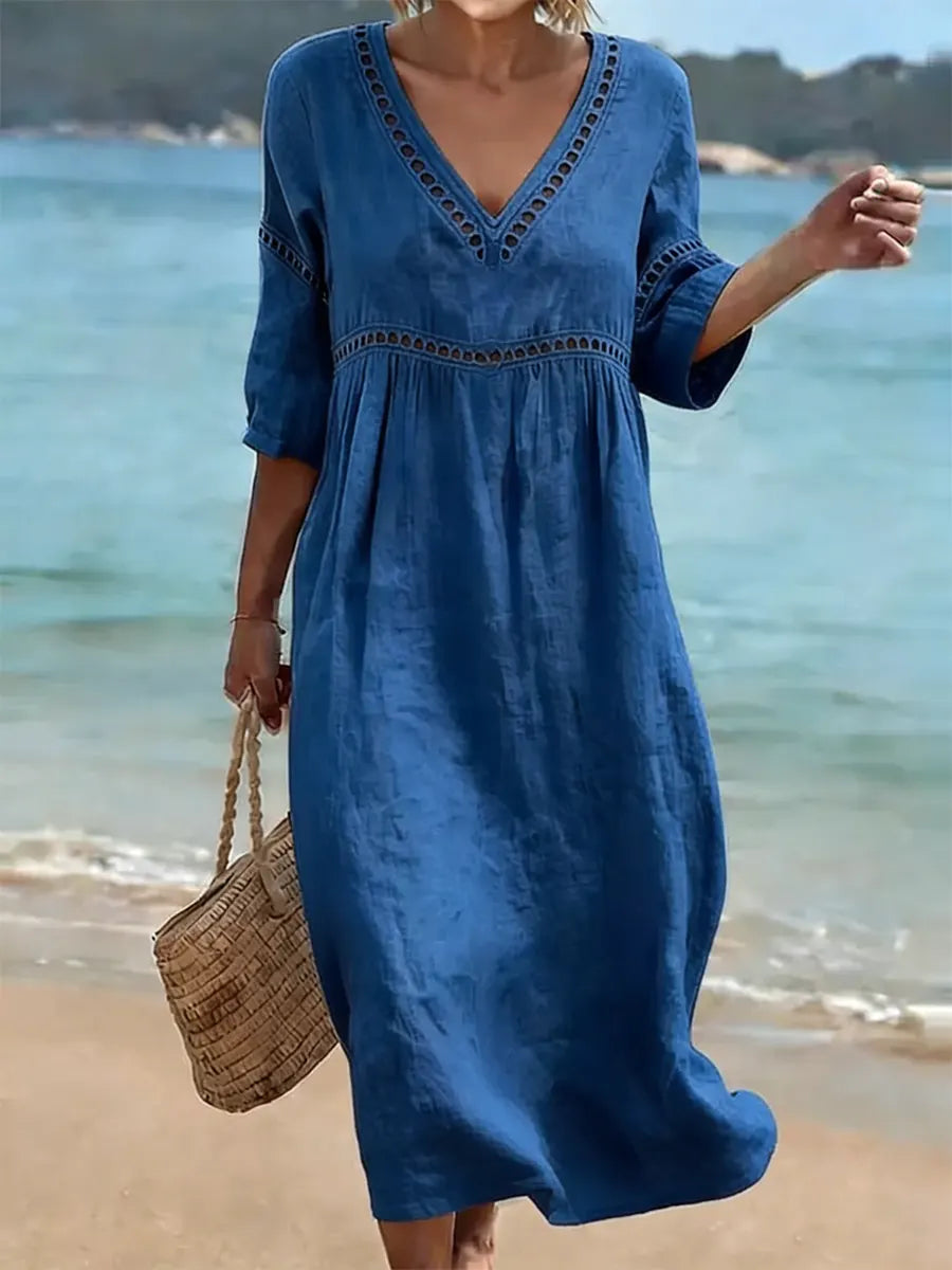 Marina | V-Neck Dress in Navy