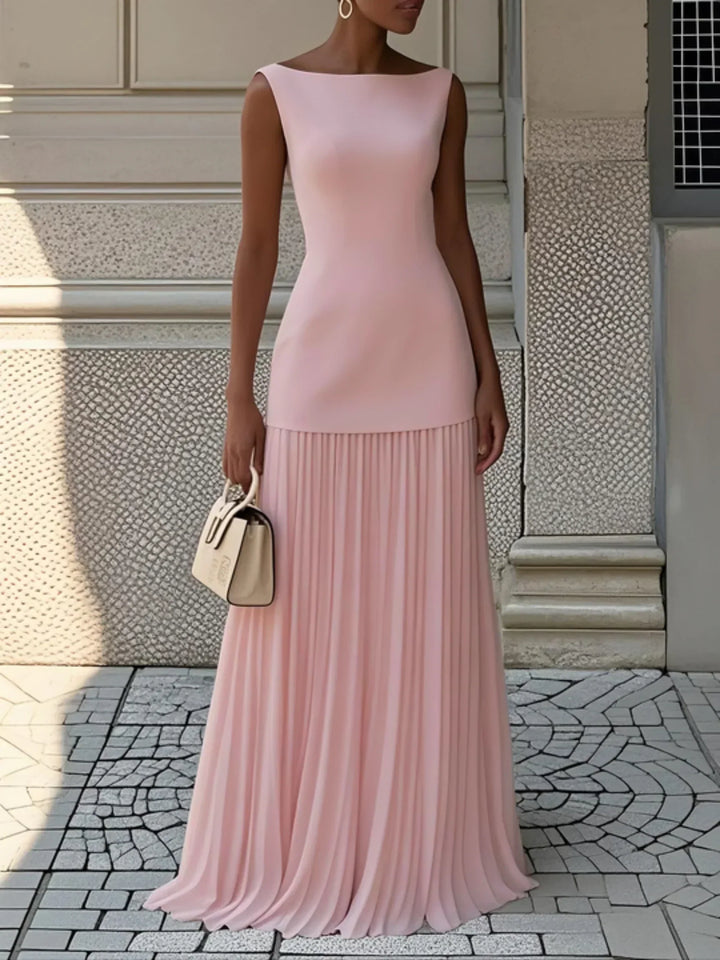 Margaux | Pleated Maxi Dress in Pink