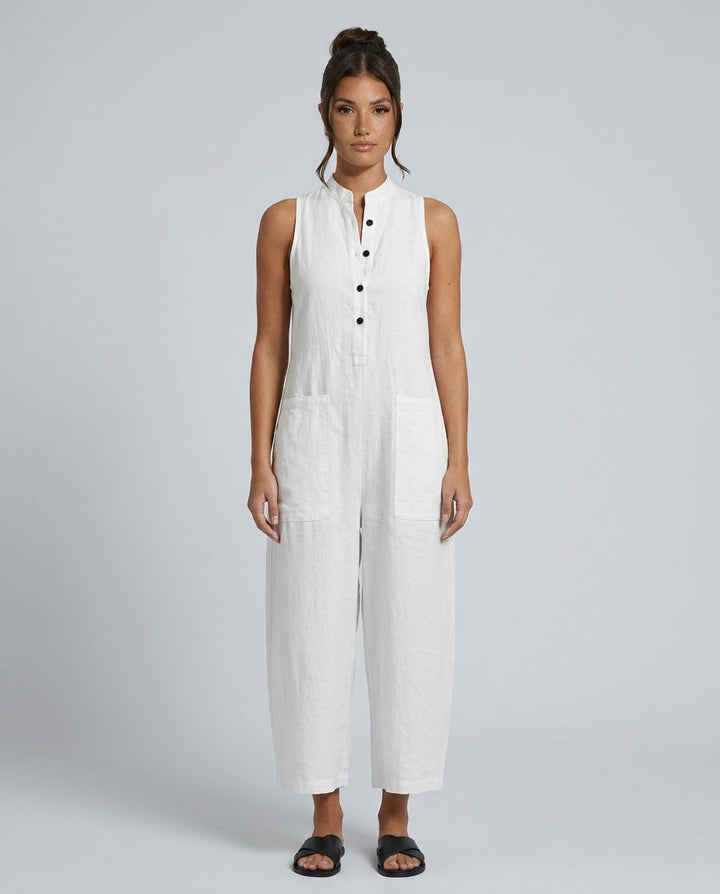 Harlow | Linen Jumpsuit in White