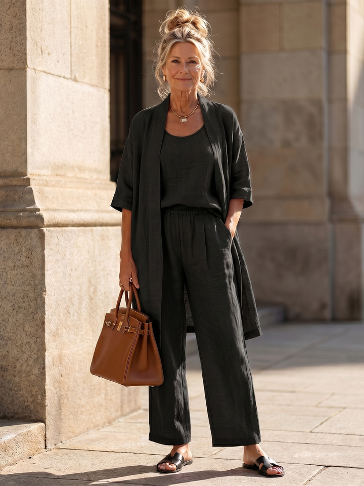 Talia | Three Piece Relaxed Set in Black