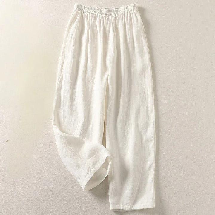 June | Linen Trousers in White