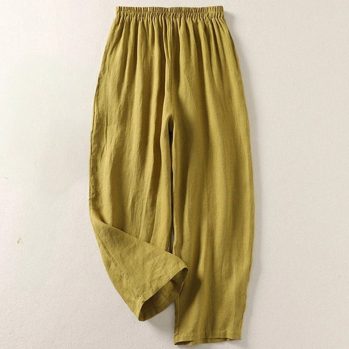June | Linen Trousers in Olive