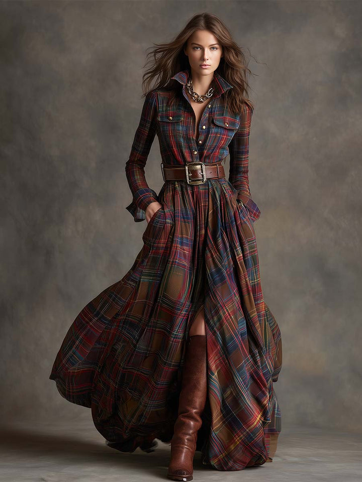 Colette | Checked Belted Dress
