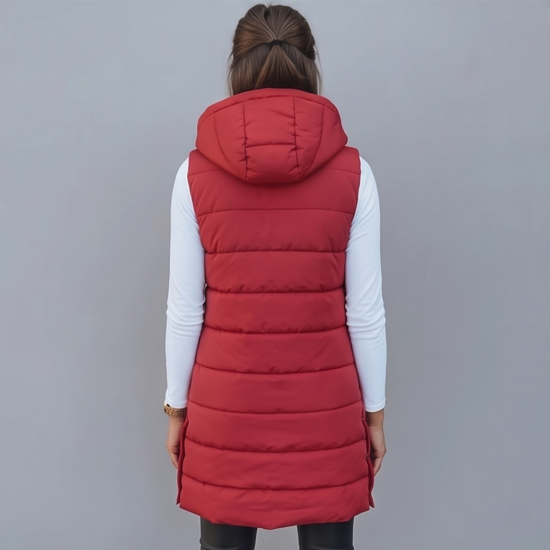 Long Hooded Puffer Vest