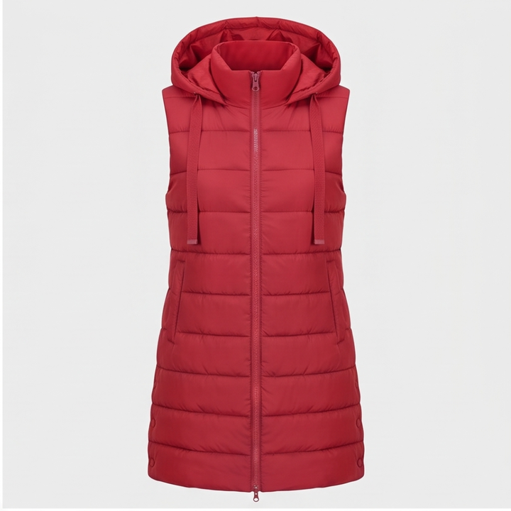 Long Hooded Puffer Vest