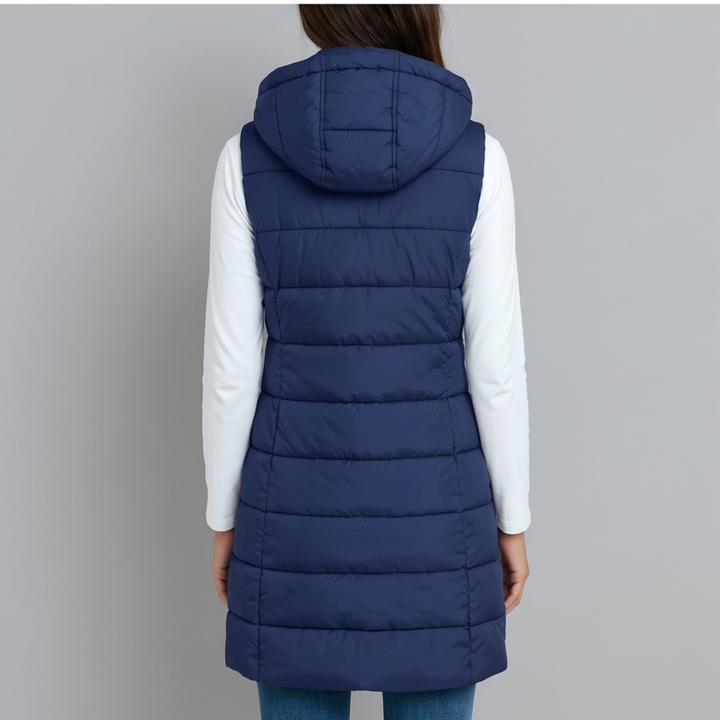 Long Hooded Puffer Vest