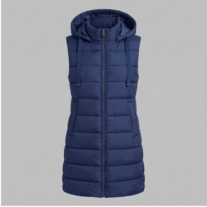 Long Hooded Puffer Vest