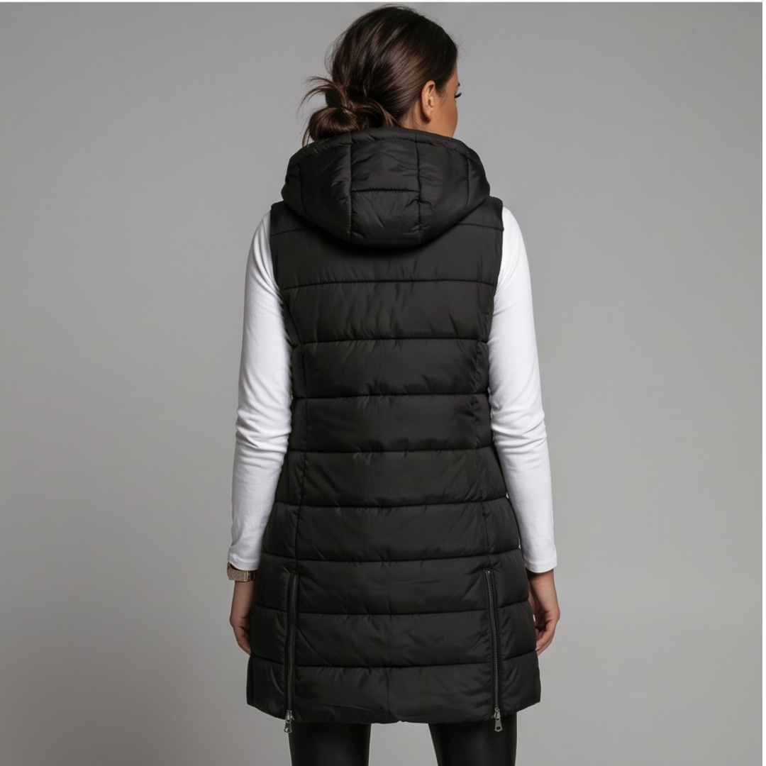 Long Hooded Puffer Vest