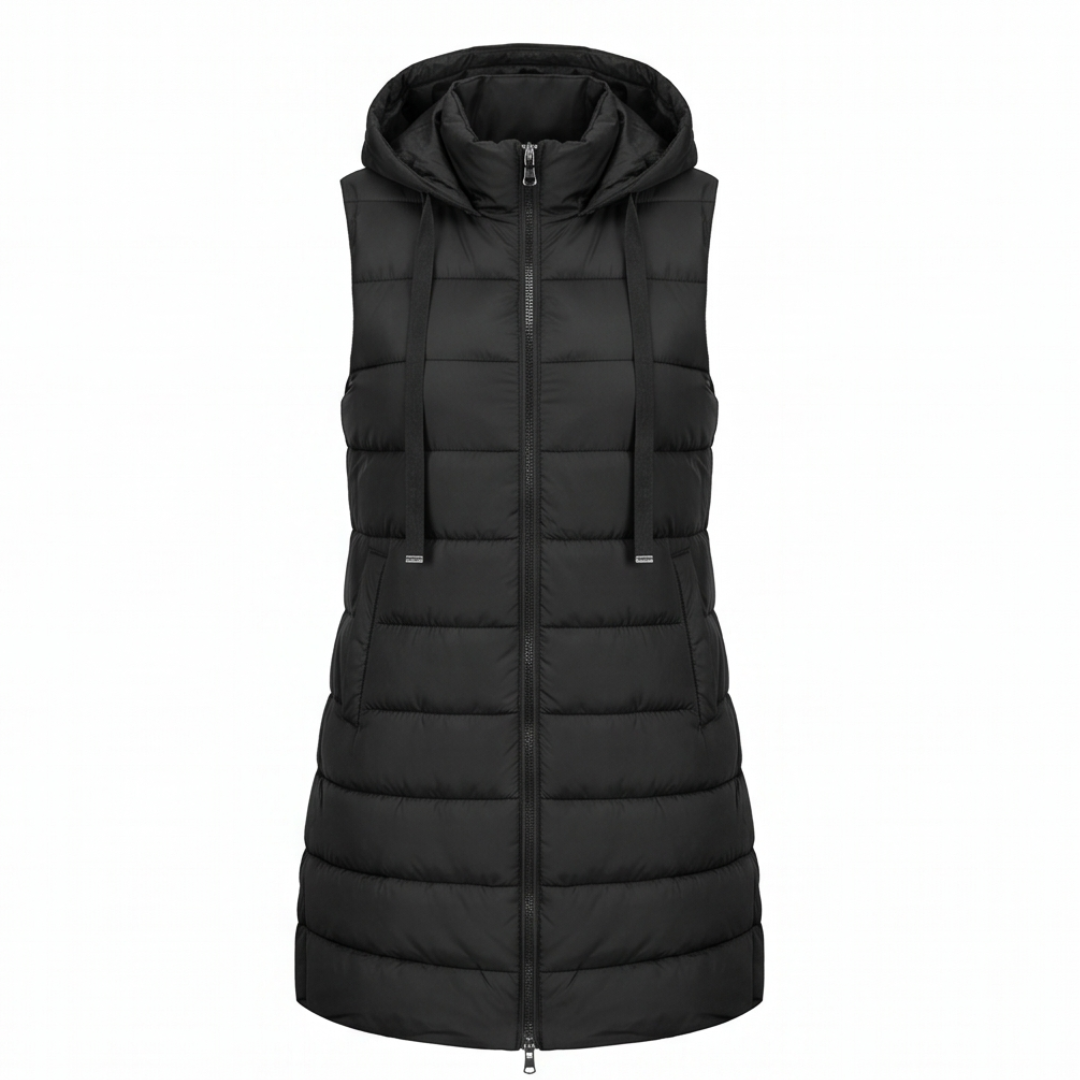 Long Hooded Puffer Vest