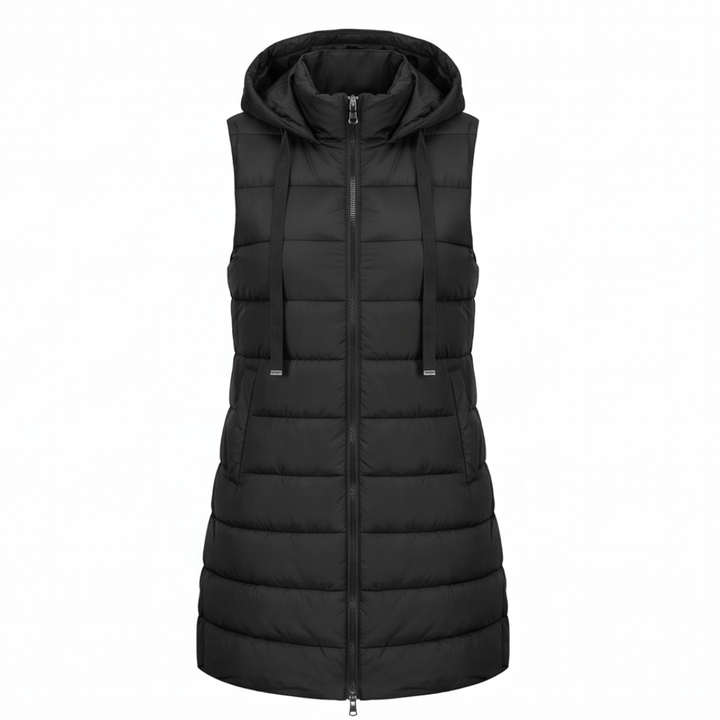 Long Hooded Puffer Vest