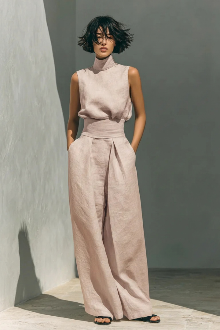Leanne | Linen Set in Pink