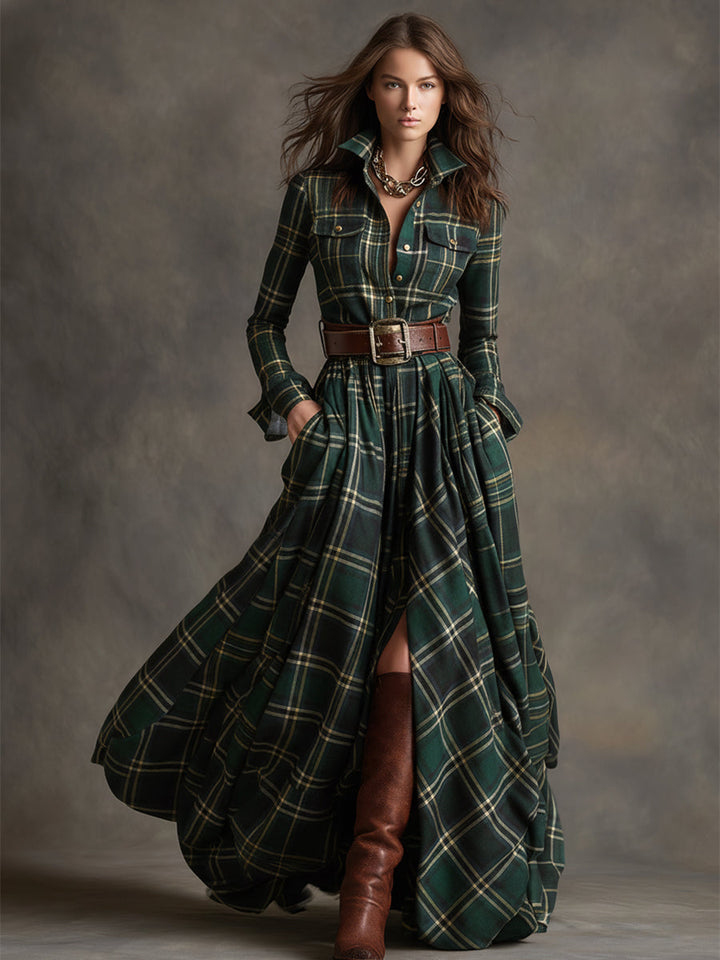 Colette | Checked Belted Dress