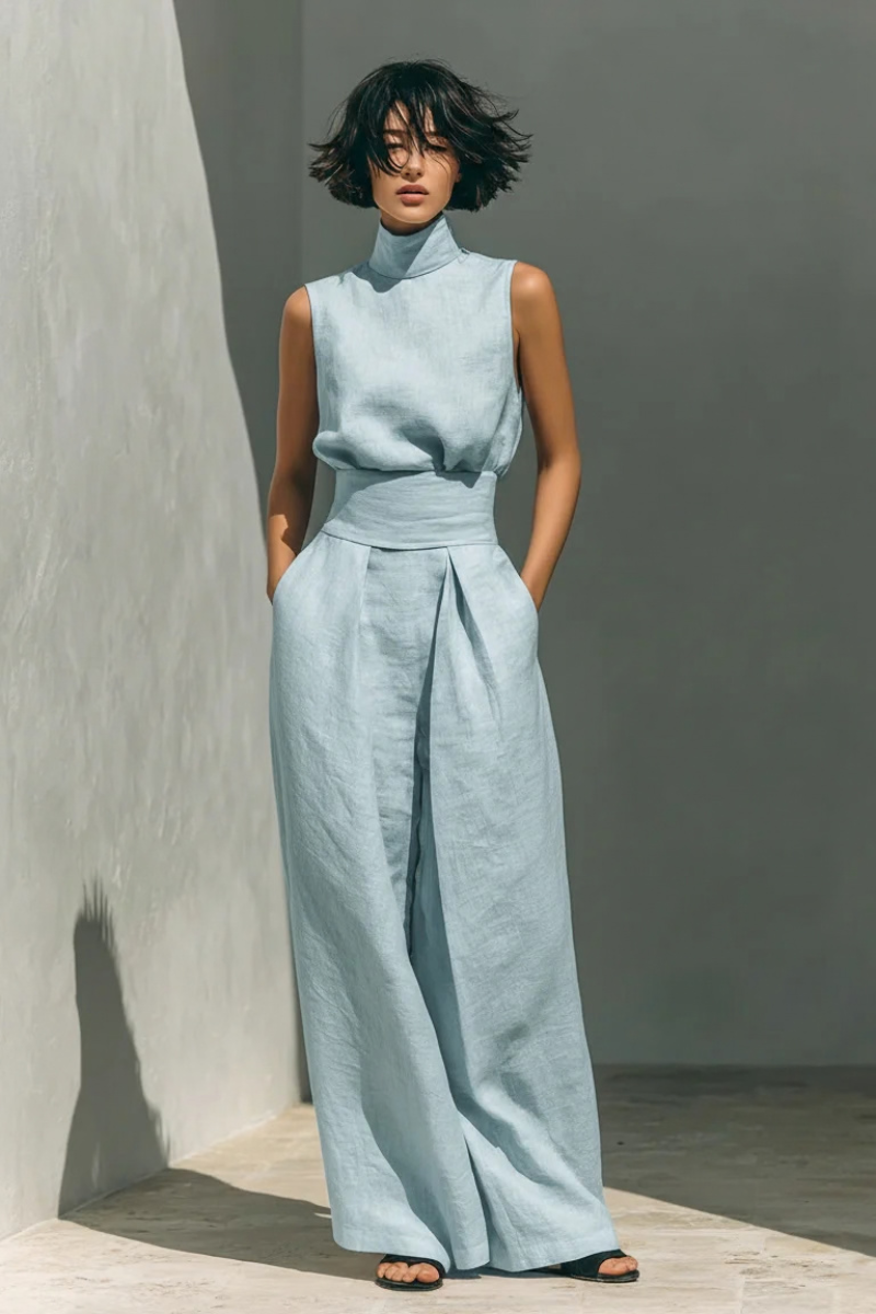 Leanne | Linen Set in Blue
