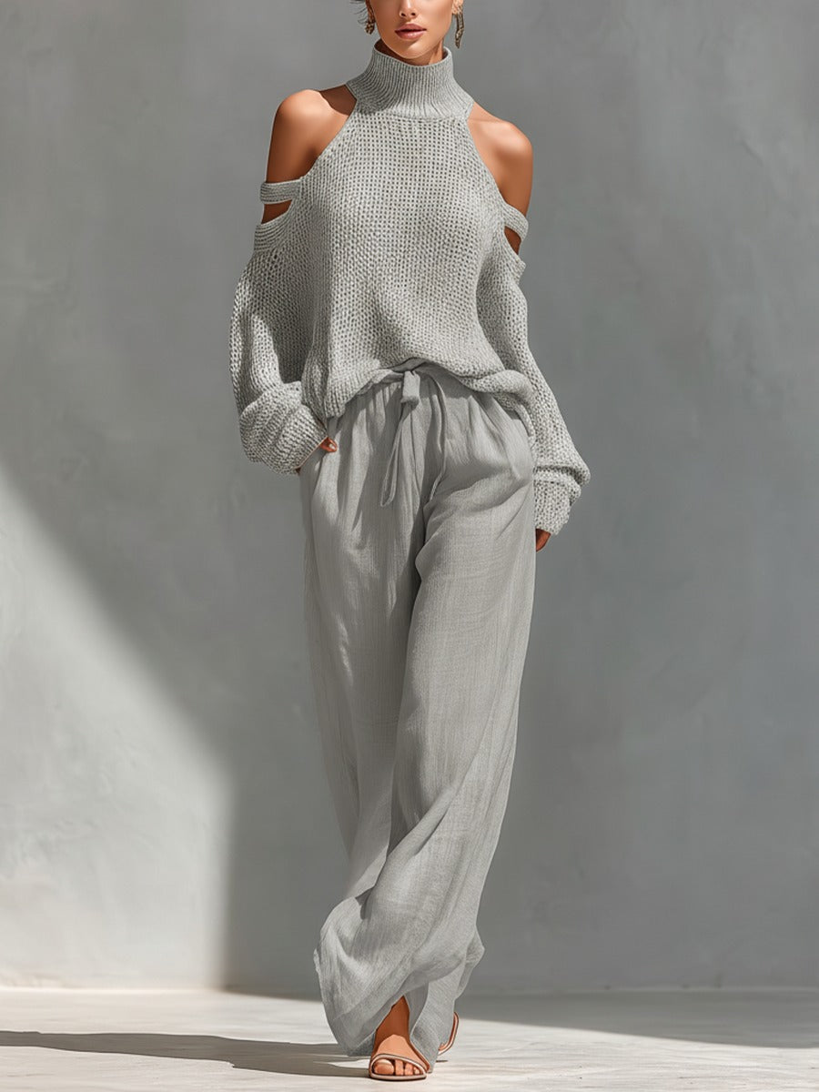 Valentina | Off-Shoulder Two-Piece in Grey