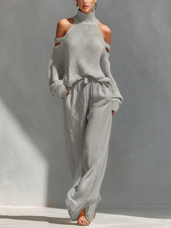 Valentina | Off-Shoulder Two-Piece in Grey