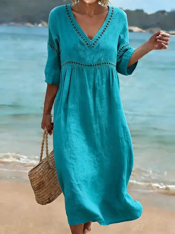 Marina | V-Neck Dress in Blue