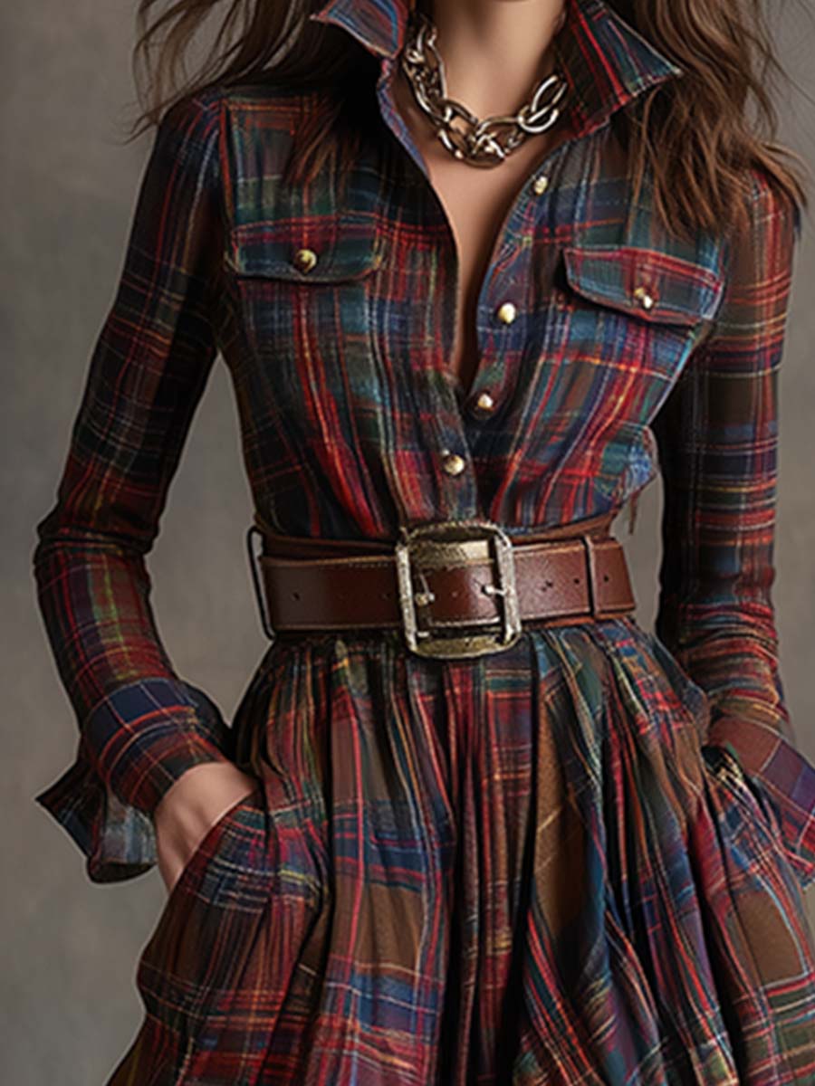 Colette | Checked Belted Dress