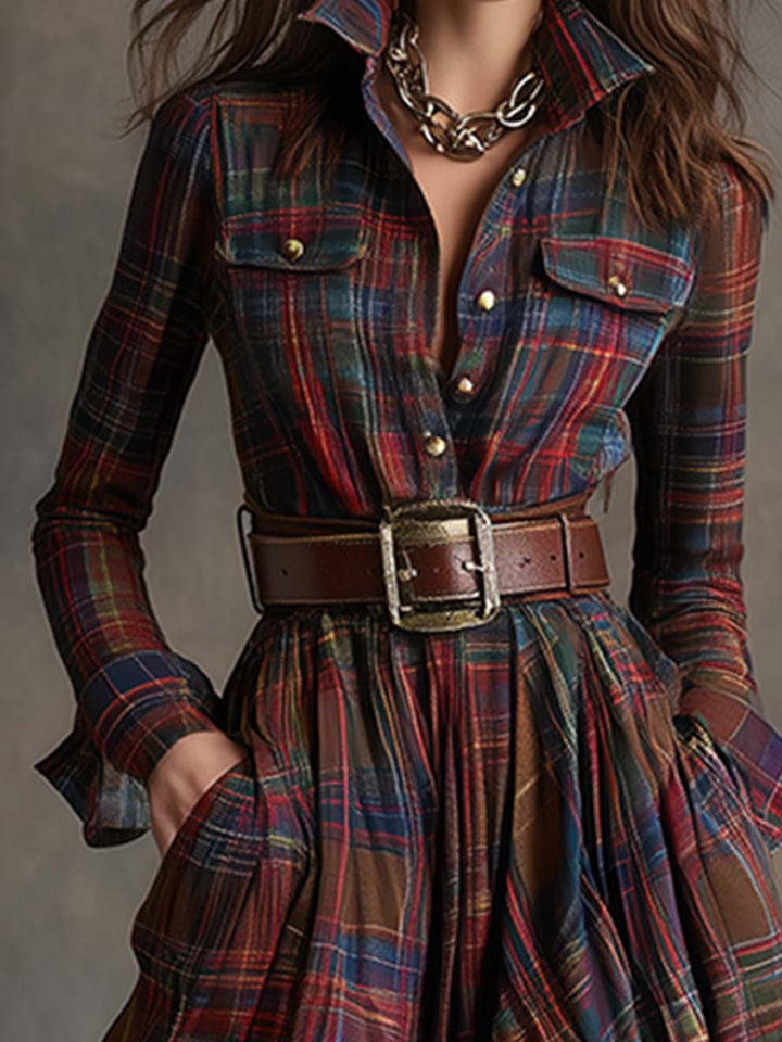 Colette | Checked Belted Dress