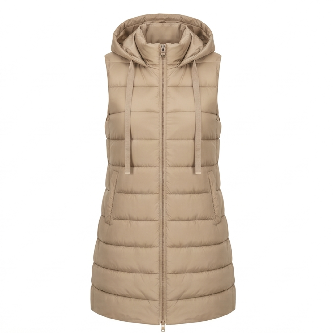 Long Hooded Puffer Vest