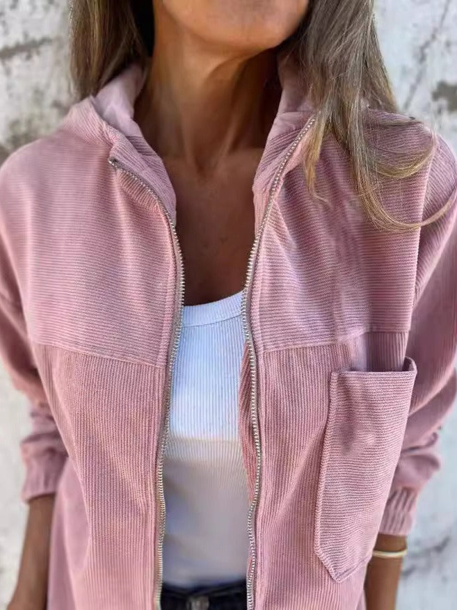 Ella™ Relaxed Corduroy Jacket | Comfortable Everyday Zip Jacket