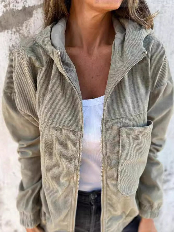 Ella™ Relaxed Corduroy Jacket | Comfortable Everyday Zip Jacket