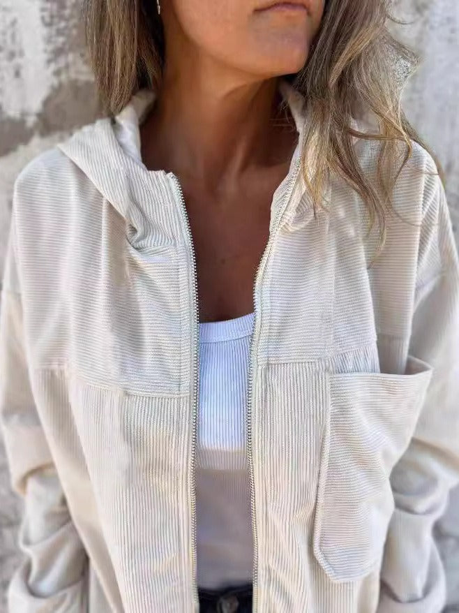 Ella™ Relaxed Corduroy Jacket | Comfortable Everyday Zip Jacket