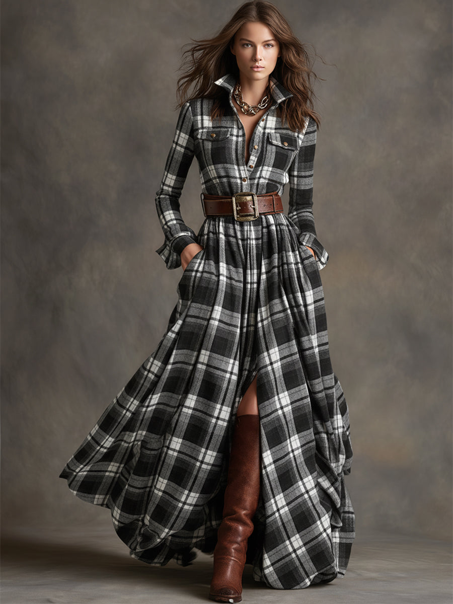 Colette | Checked Belted Dress