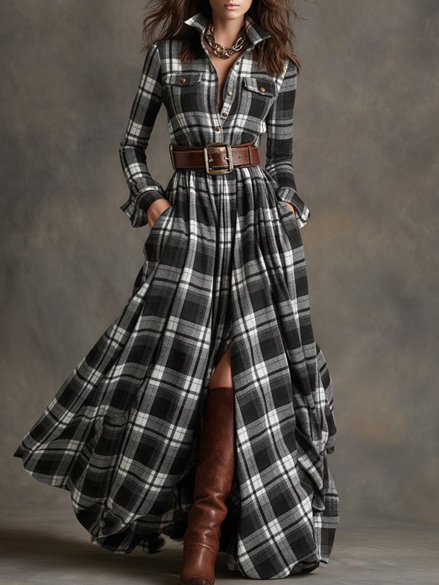 Colette | Checked Belted Dress