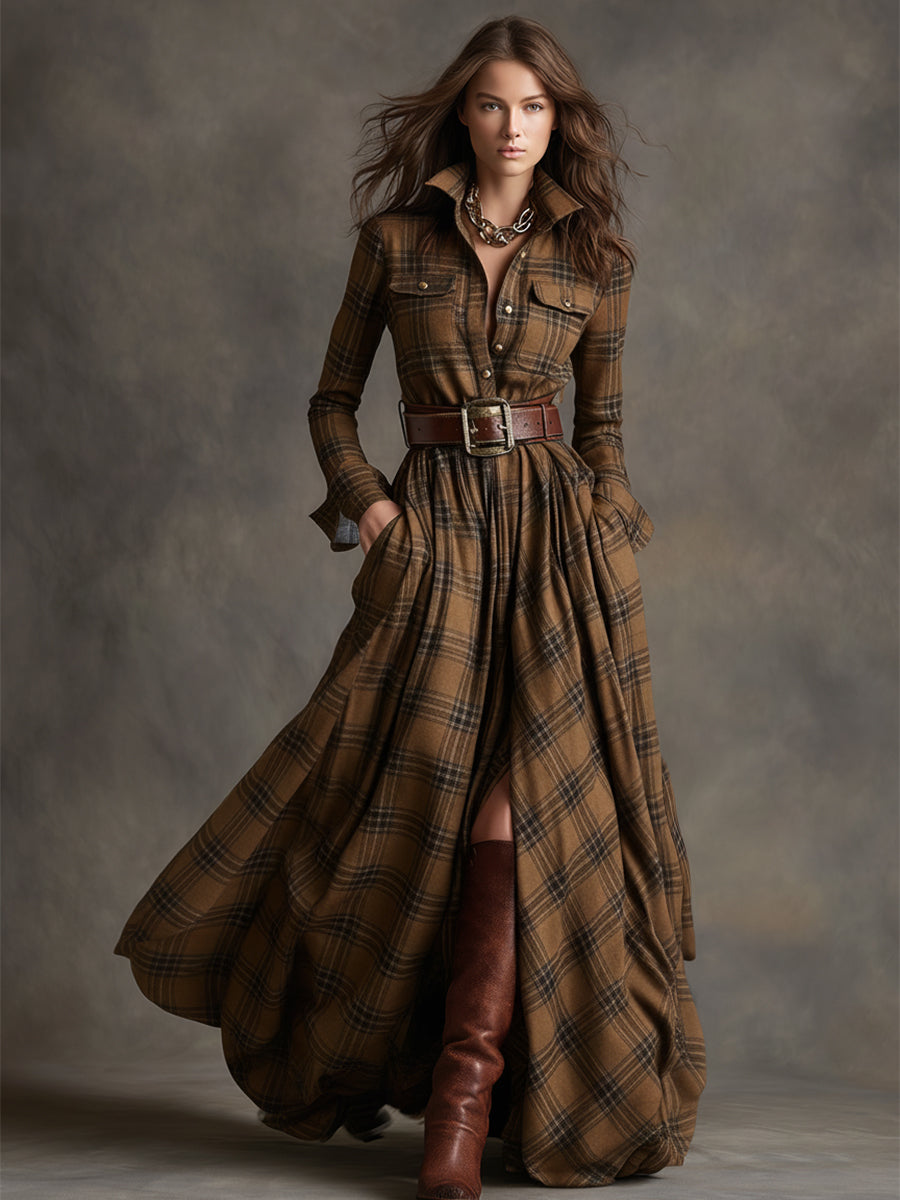 Colette | Checked Belted Dress