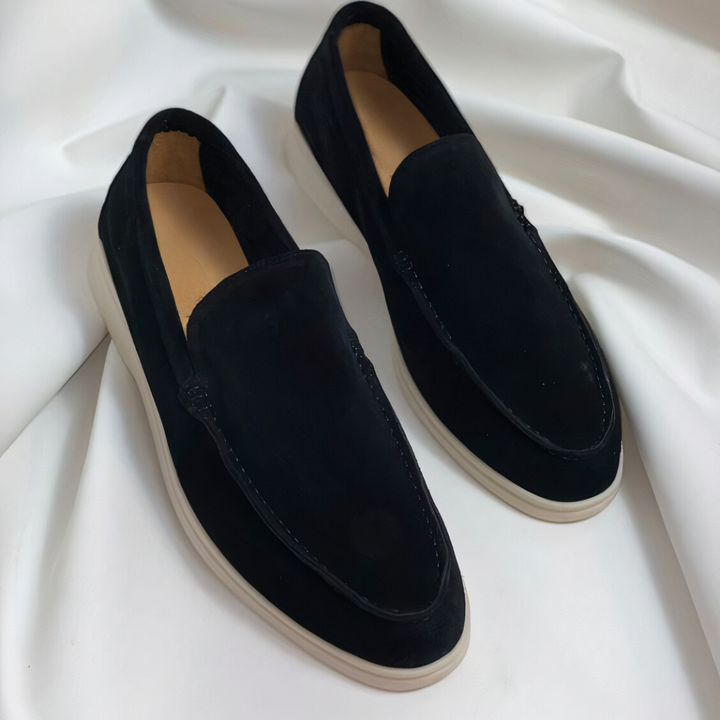 Logan™ | Suede Slip-On Loafer with White Sole