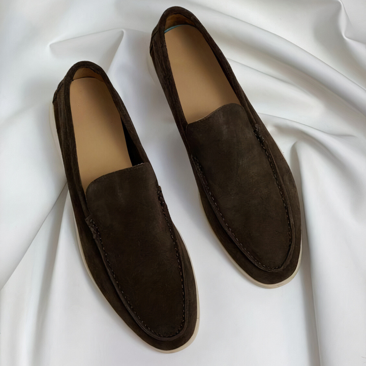 Logan™ | Suede Slip-On Loafer with White Sole