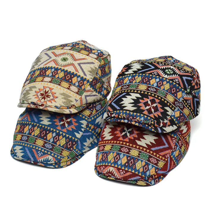 Reginald | 男士复古阿兹特克印花鸭舌帽 — 经典版型