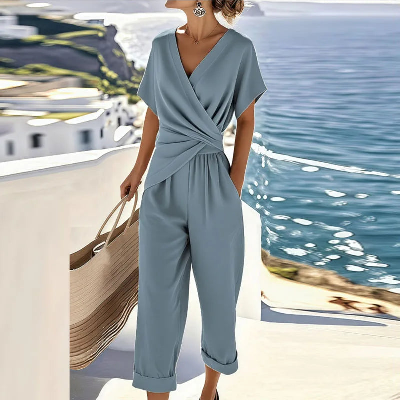 Colleen™ | Women's Elegant Two-Piece Wrap-Front Set