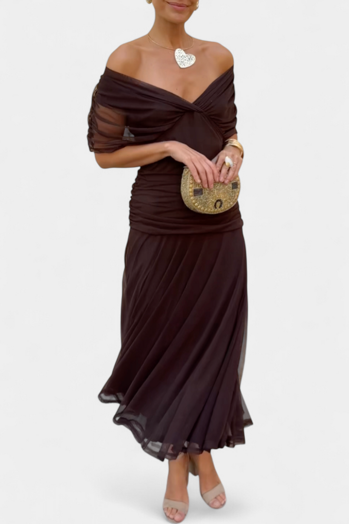 Eloria | Women's Elegant Floral Pleated Dress — Feminine Fit