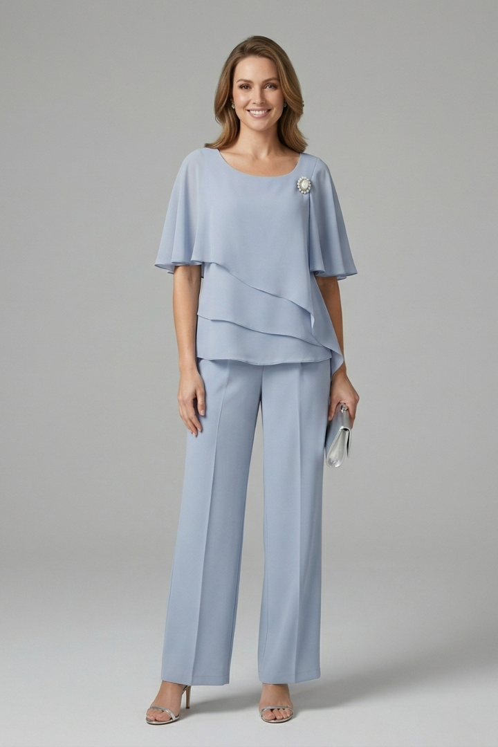 Freya | Top &amp; Trousers Set in Blue