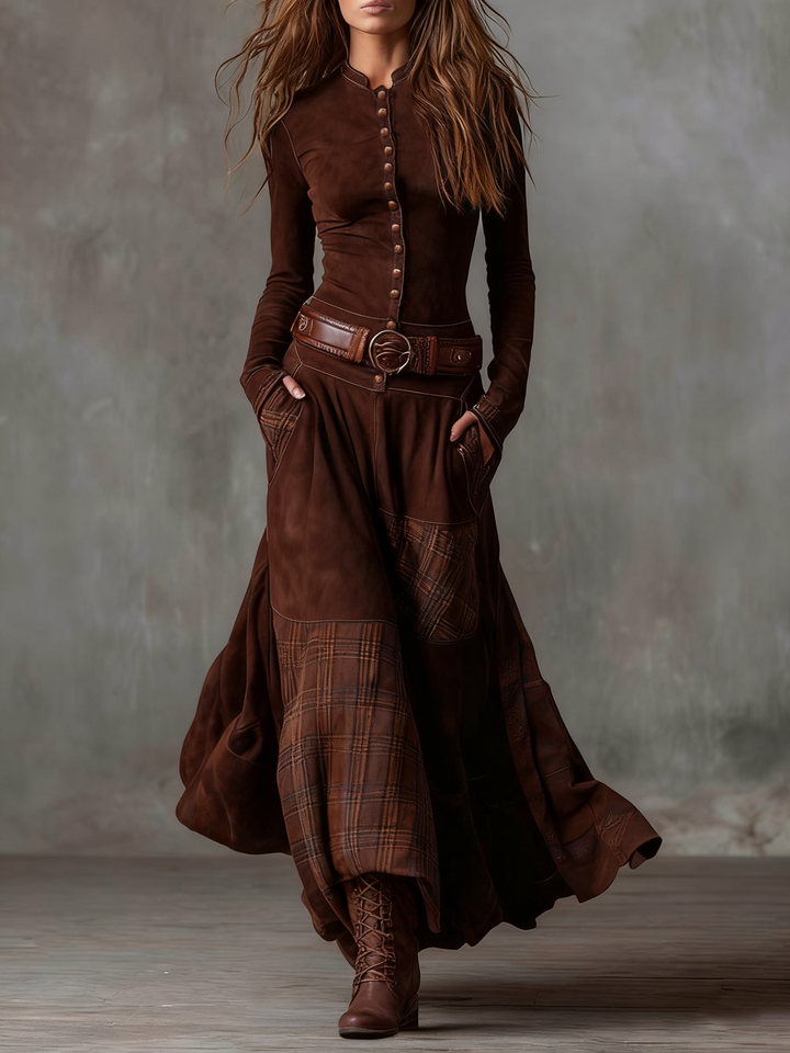 Solène™ | Vintage-Inspired Belted Maxi Dress