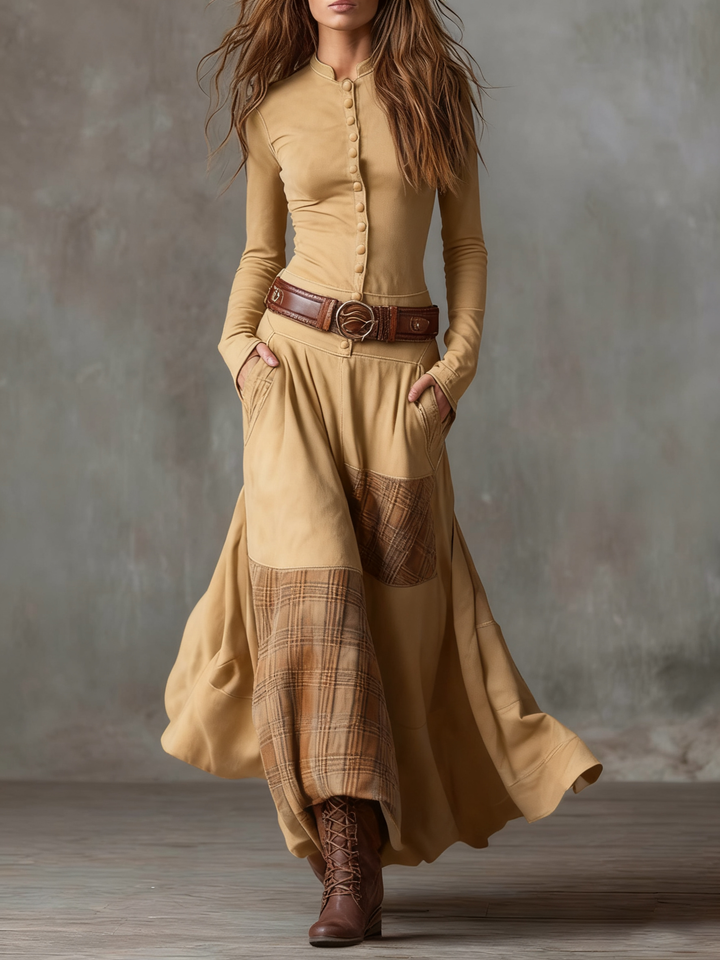 Solène™ | Vintage-Inspired Belted Maxi Dress