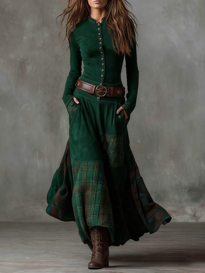 Solène™ | Vintage-Inspired Belted Maxi Dress