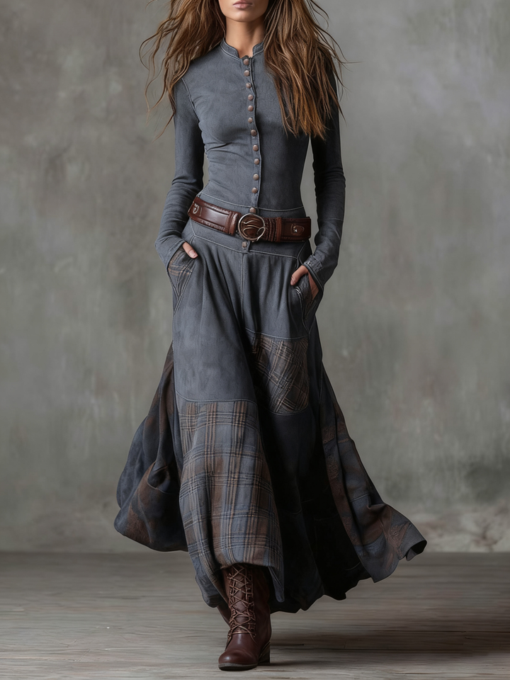 Solène™ | Vintage-Inspired Belted Maxi Dress