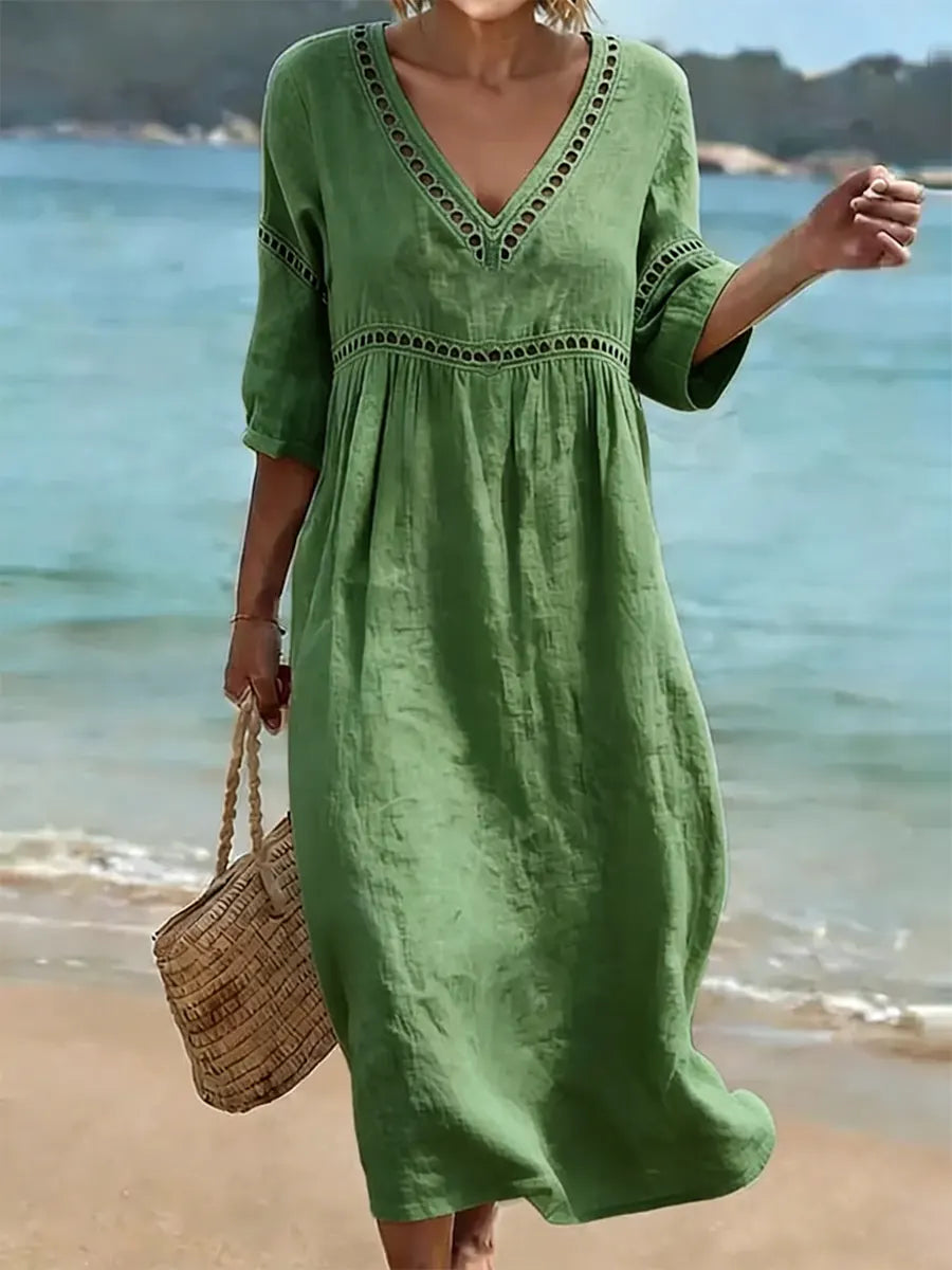 Marina | V-Neck Dress in Green