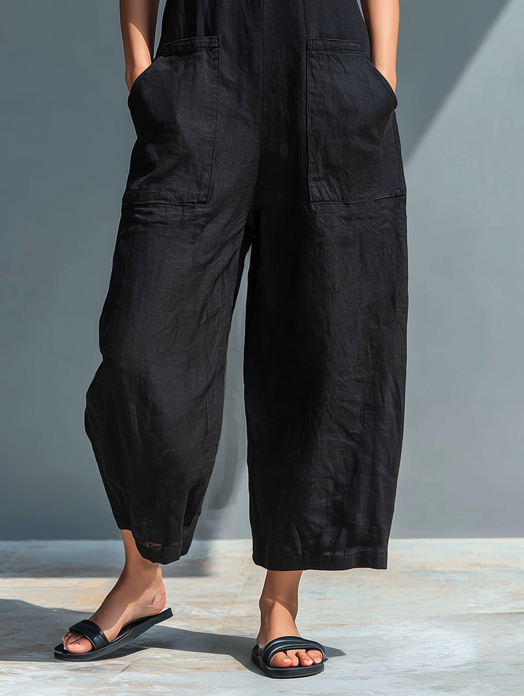 Sophia™ | Sleeveless Linen Dungaree