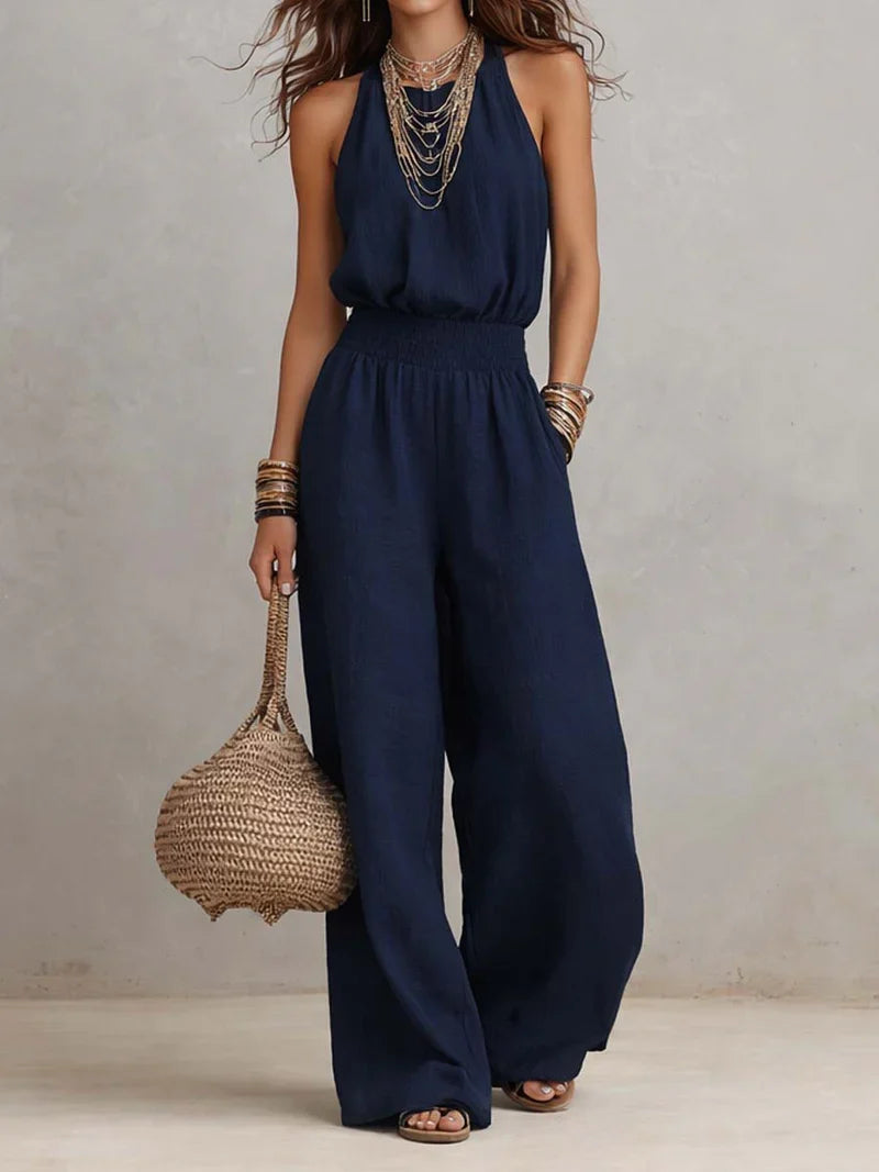 Elodie | Halter Jumpsuit in Navy