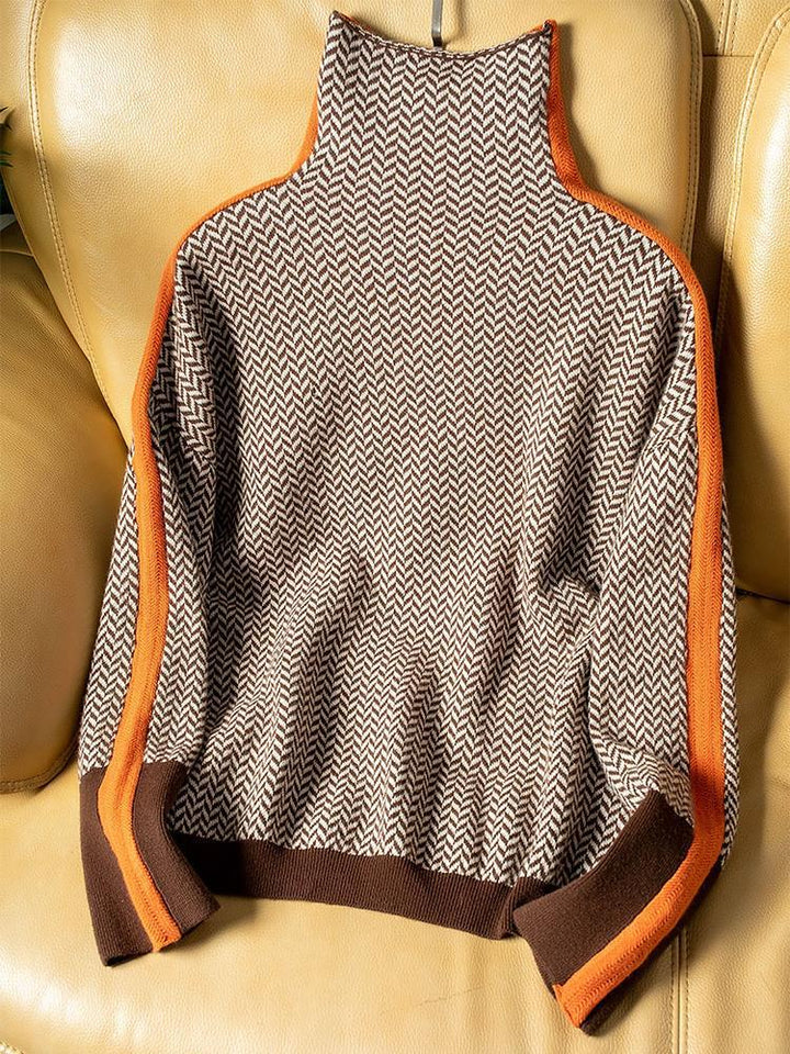 Sienna | Striped Contrast Turtleneck Sweater