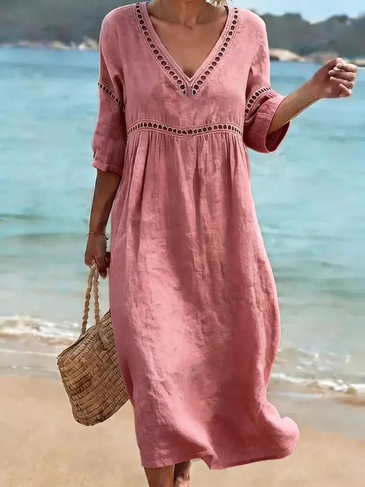 Marina | V-Neck Dress in Pink