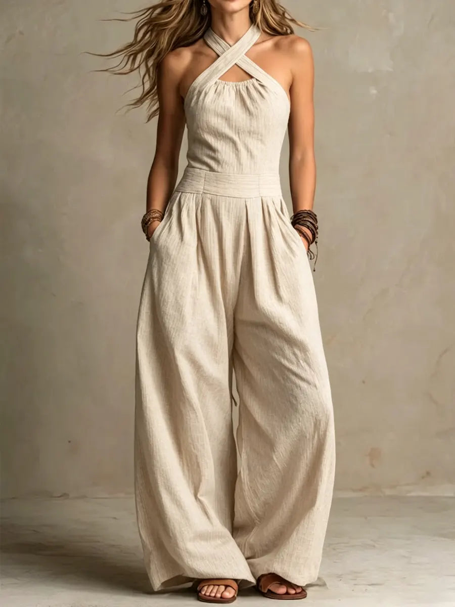 Bianca™ | Elegant Cross-Neck Jumpsuit