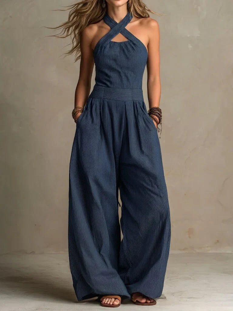 Bianca™ | Elegant Cross-Neck Jumpsuit