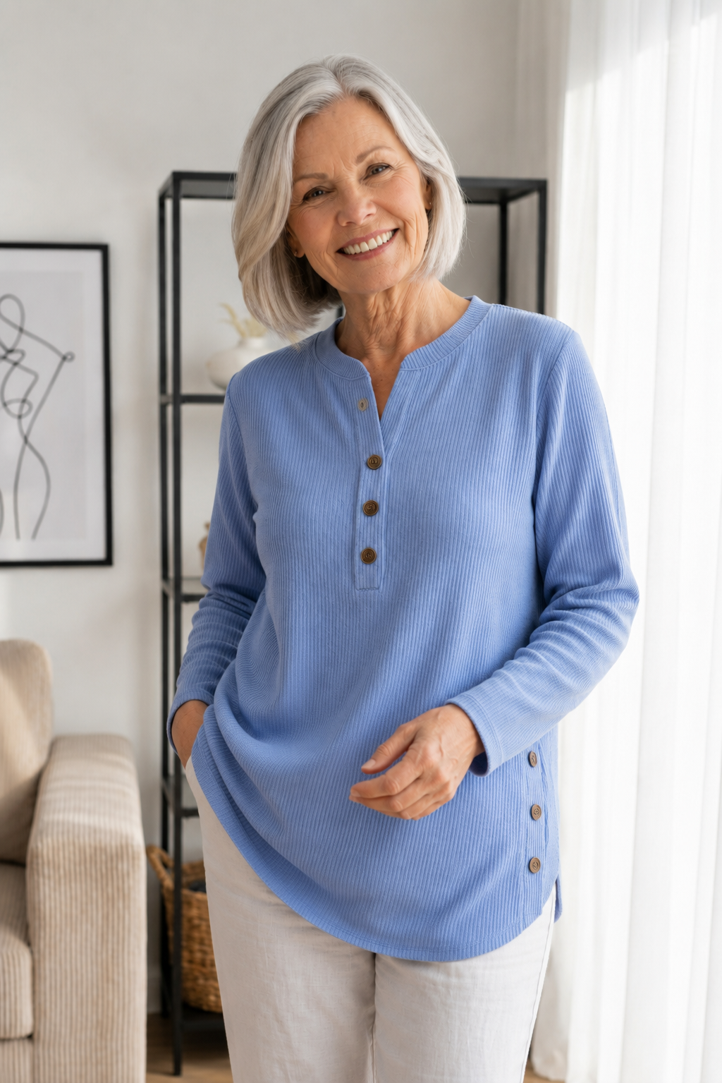 Nora | Button Henley Tunic